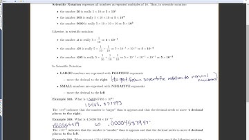 Math Skills  Scientific Notation