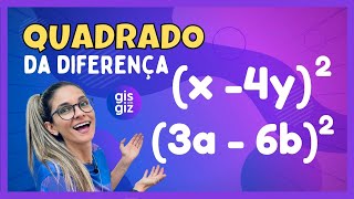Produtos Notveis  Quadrado Da Diferena De Dois Termos 02 Prof Gis
