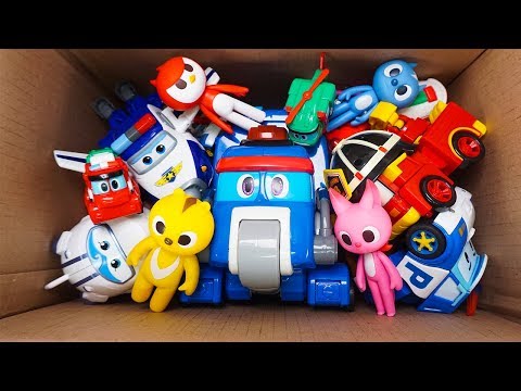 Box of Toys Super Wings Robocar Poli Miniforce Gogo Dino Learning Colors and Words For Kids