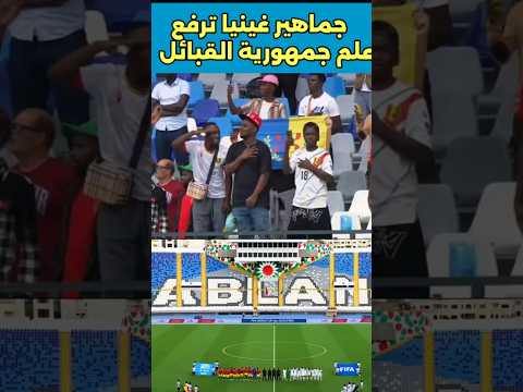 جماهير غينيا ترفع علم جمهورية القبائل في ملعب الدار البيضاء جماهير علم القبائل الدارالبيضاء