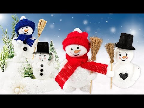 Ideen mit Herz - Niedliche Schneemänner basteln - Perl-Modellierschaum - Weihnachten - Kinder