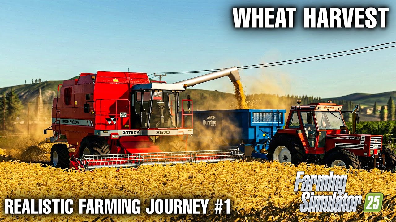 Realistic Farming Journey | Episode 1 – Wheat Harvest & Silo Transport | Farming Simulator 25