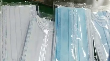 fully automatic face masks making production line flow wrapping machine Mesin masker 3ply otomatis