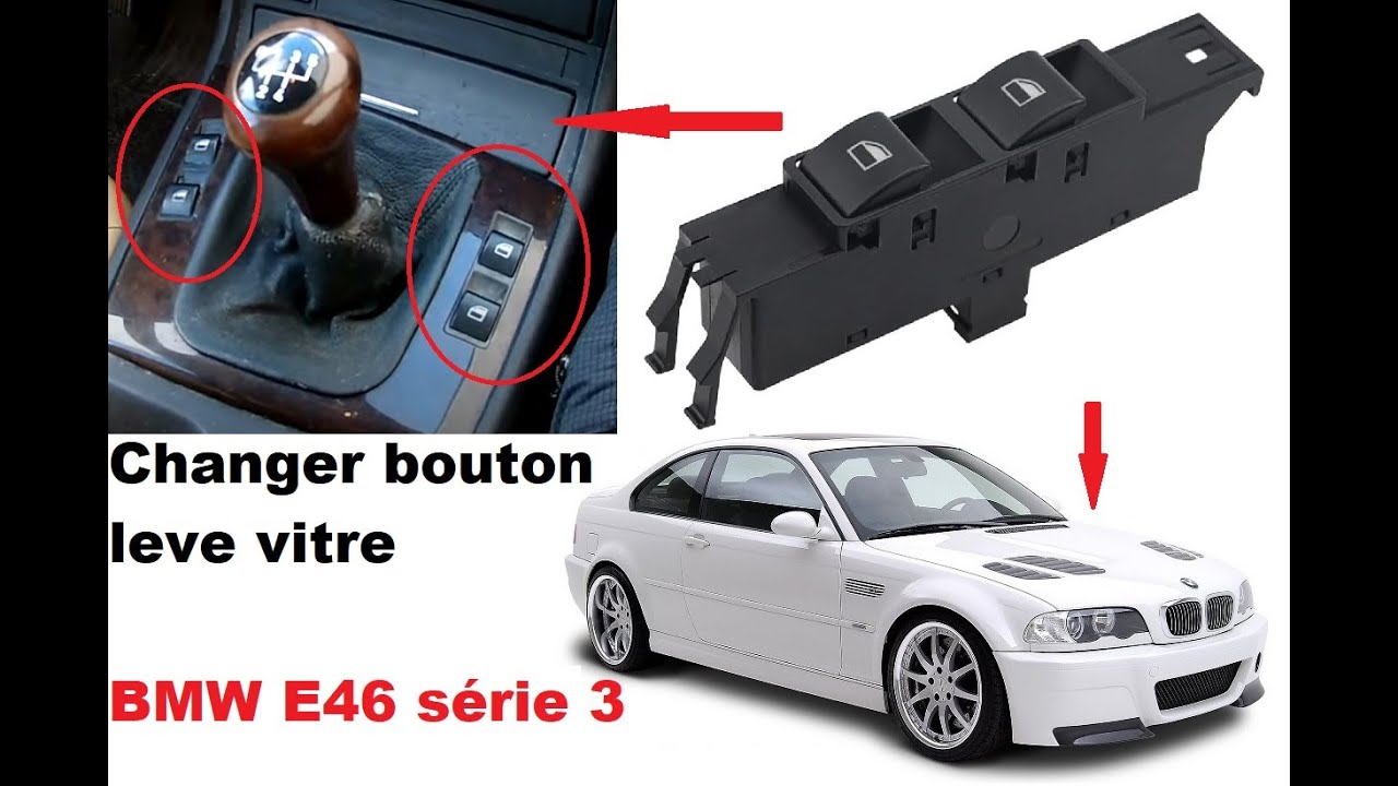 Bouton Lève-vitre électrique Pour BMW E46 Facelift (avant/arrière) - Noir - Neuf