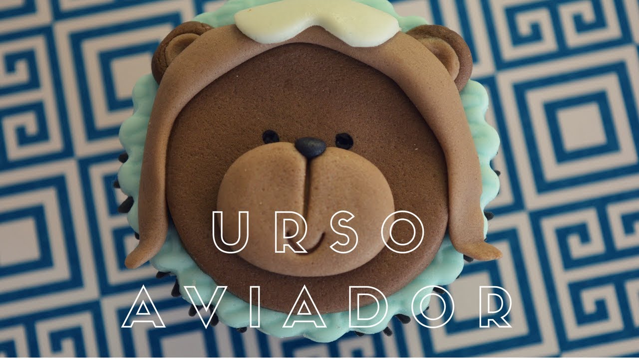 COMO FAZER CUPCAKE DECORADO TEMA URSO AVIADOR
