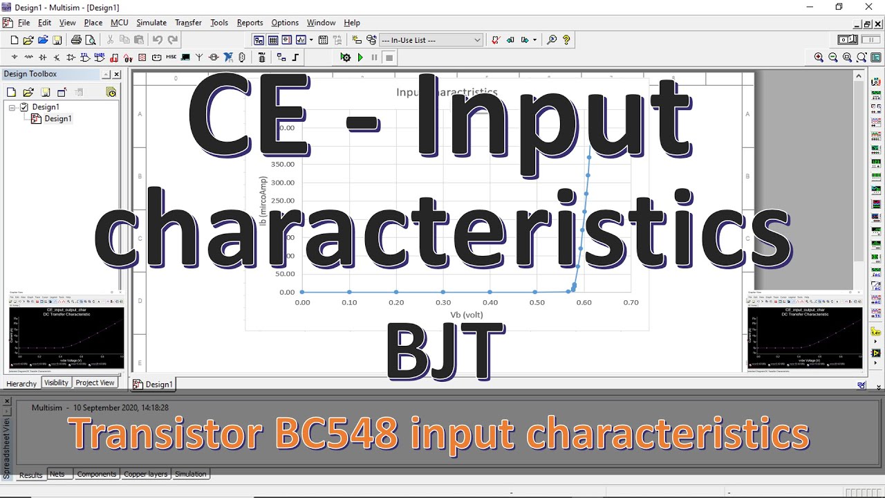 how to plot input characteristics of common emitter transistor BC548 in