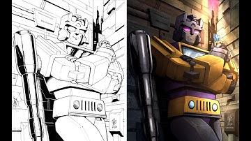 Swindle (Transformers) - Timelapse Comic Colouring