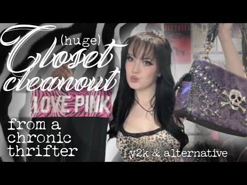 HUGE 2000s CLOSET CLEANOUT - decluttering y2k & alt thrift finds (i already miss them) thumbnail