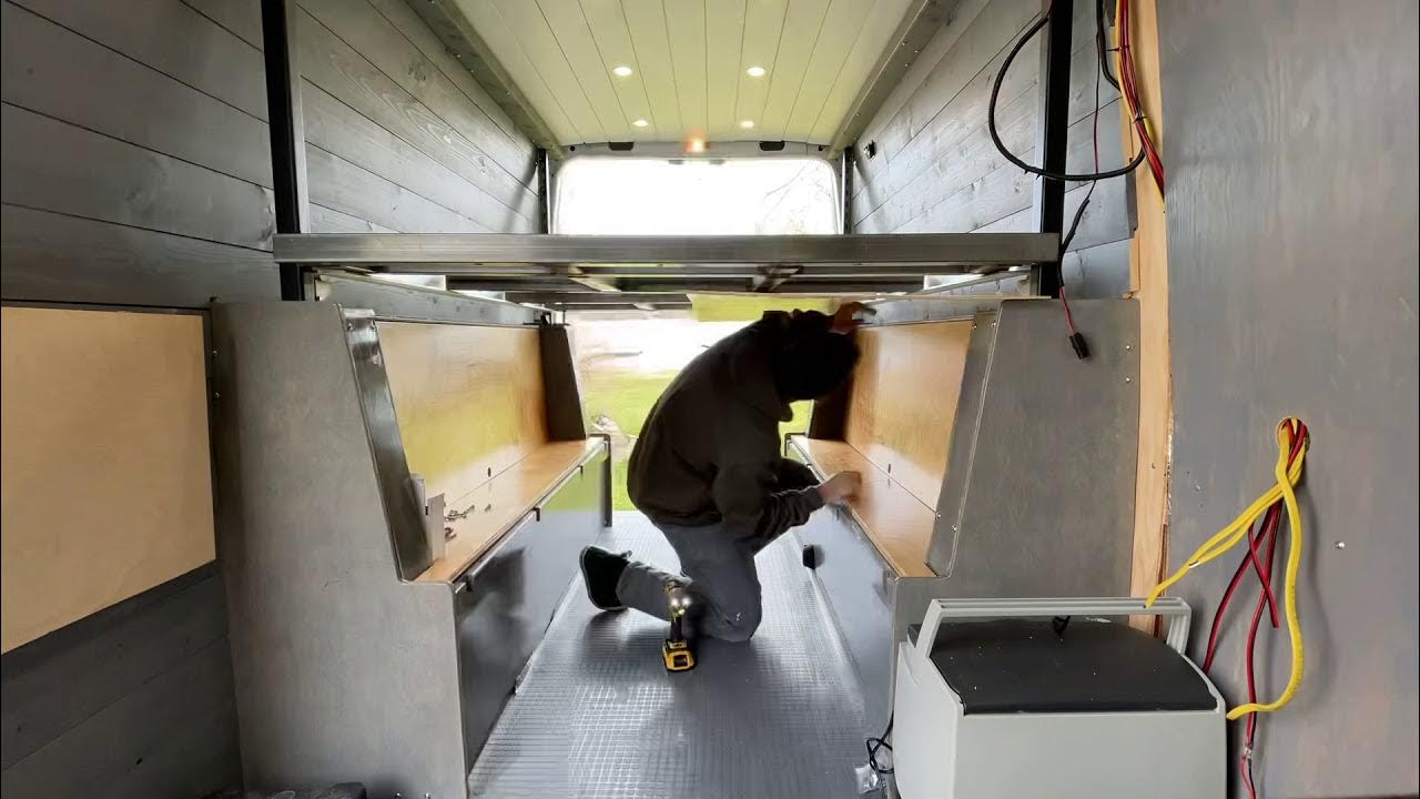 Sprinter Van electric bed lift install Happijac alternative - YouTube