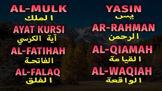 ayat kursi, surat yasin, al mulk, yasin, surat al mulk, al baqarah, al kahfi, ar rahman, ad duqan