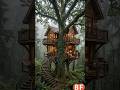 Ultimate Multi-Level Treehouse Build Timelapse 🏡🌧️ #shorts #treehouse #naturelovers #usa #timelapse