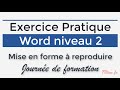 Word - 2 Opérationnel - Exercice Journée de formation