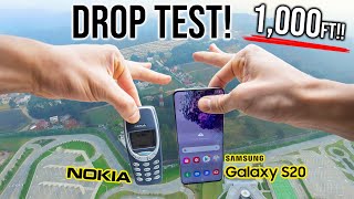 Samsung Galaxy S20 DROP TEST from 1000FT!! vs. NOKIA 3310