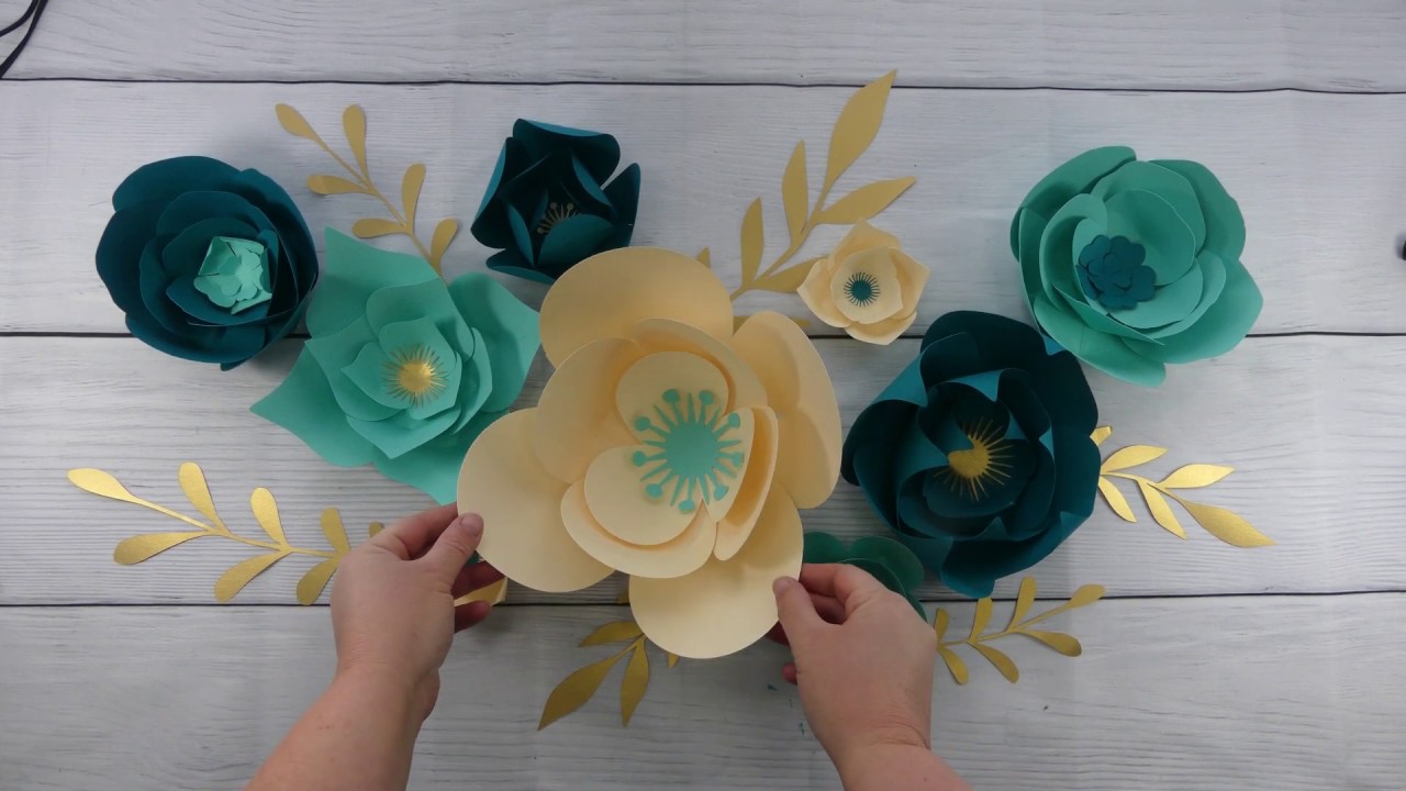 DIY LARGE PAPER FLOWERS ❀ CRICUT IS OPTIONAL! - (files can be