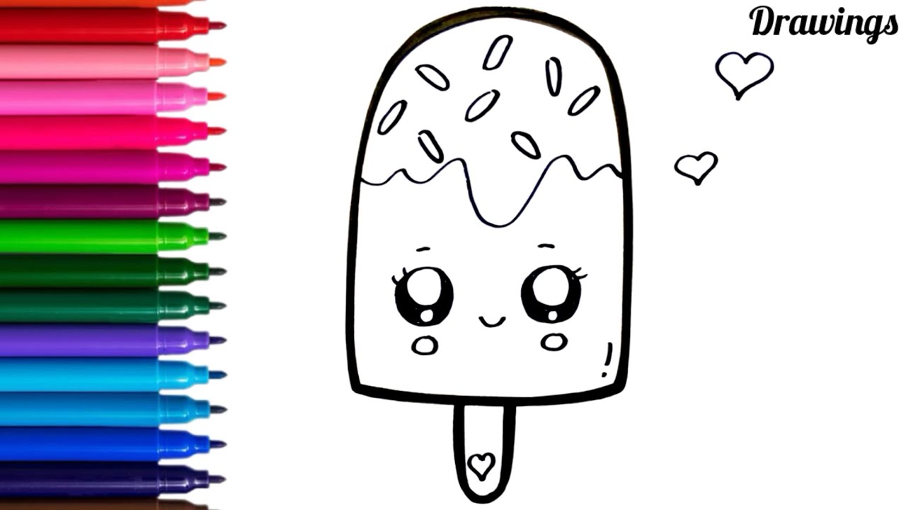Нарисуйте милое мороженое простым способом для детей | Рисование мороженого | Рисунки для детей