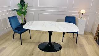 WING EXTENDING BARREL TABLE   EXTENDING DESIGN DINING TABLE WITH CERAMIC TOP