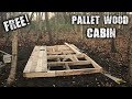 Building an Off Grid Cabin in the Forest using Free Pallet Wood  - A Wilderness Project