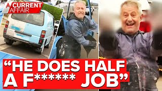 Panel beater boss blows up over halfpainted van | A Current Affair