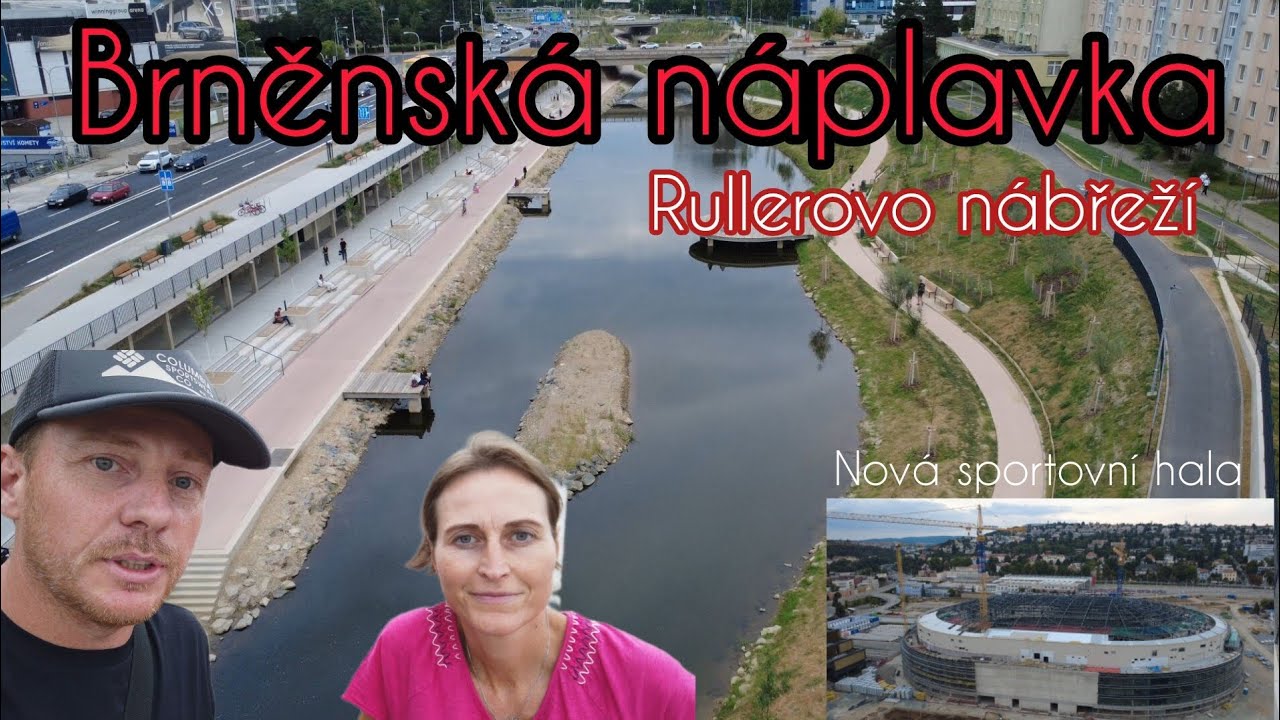 Brněnská náplavka, Rullerovo nábřeží, Aréna Brno, koupaliště Riviéra. 