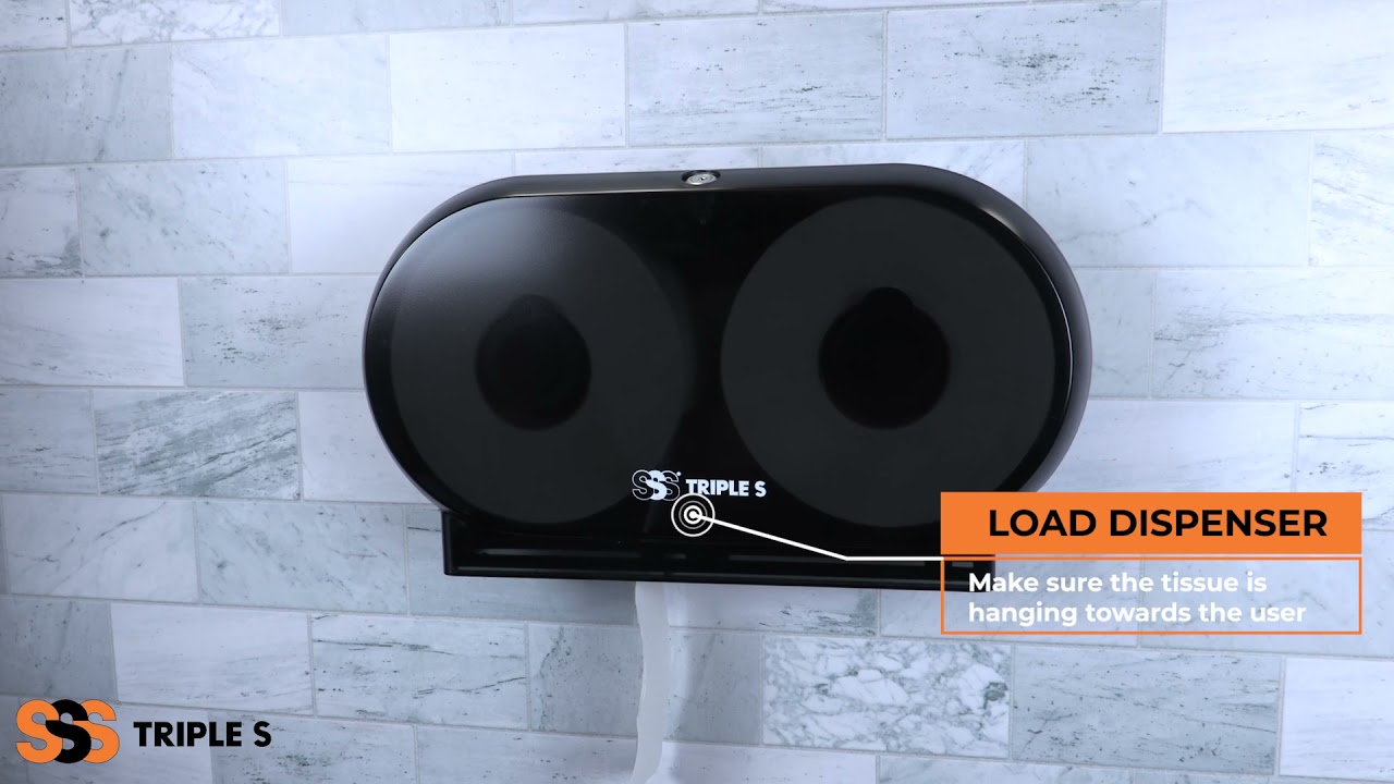 SSS Sterling 2.0 Twin Jumbo Roll Tissue Dispenser, Black, 4/Cs