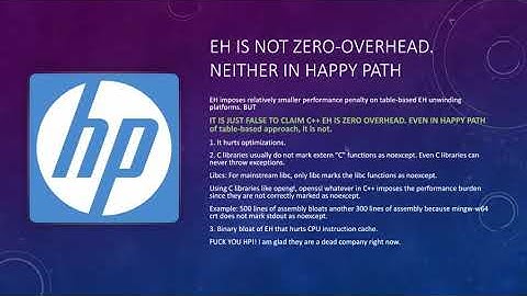 C++ exception handling is a trillion-dollar historical mistake.