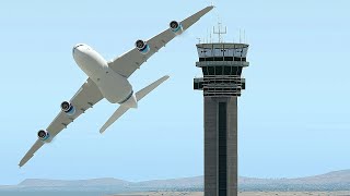 Huge Plane Almost Collide With Atc At Muscat Airport Because Pilot Lost Control During Landing-Xp 11