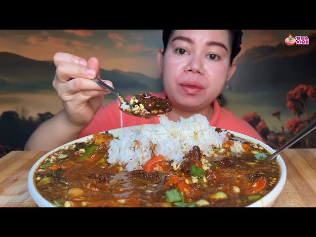 Seger nya,Nasi rawon daging sapi pedas, sambal 1 mangkok pedas nyelekit ASMR