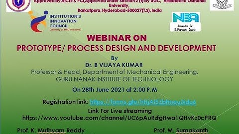IIC WEBINAR ON "PROTOTYPE/ PROCESS DESIGN AND DEVELOPMENT "