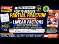Partial Fraction of Non Repeated Linear Factors | Full concept | Ex 17.1 | 10th Mathematics | 2026
