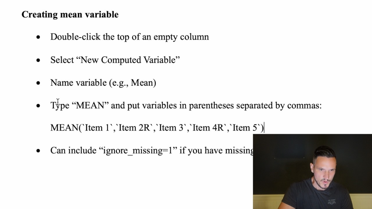 How to Create a Mean (Average) Variable in Jamovi