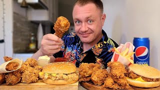 МУКБАНГ. ОБЖОР. КФС. KFC. КОММЕНТЫ. МАЭСТРО БУРГЕР, СОЧНАЯ КУРОЧКА, ЧИЗБУРГЕР, АСМР. ФАСТФУД.MUKBANG