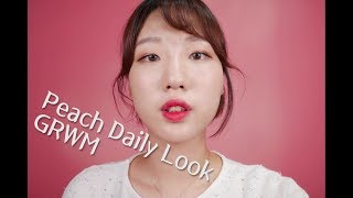 [English ASMR] Korean Peach🍑 daily make-up | GRWM | Ear-to-ear whispering