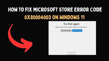 How to Fix Microsoft Store Error Code 0x80004003 on Windows 11