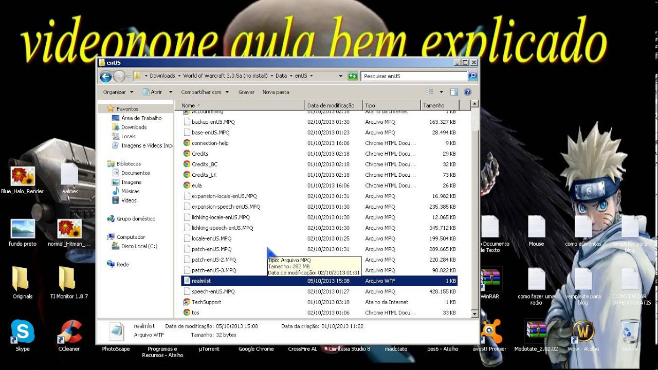 Como mudar o realmlist do wow youtube
