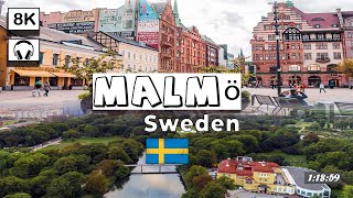 |8K| 🇸🇪 Malmo Sweden Day Tour | Kungsparken Walking | 120 FPS | 🇪🇺