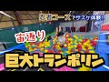 【トランポリン】忍者コースや3メートルから落下するデビルスライダー体験！小学生のお兄ちゃん無限宙返り！3歳妹も飛びまくる！