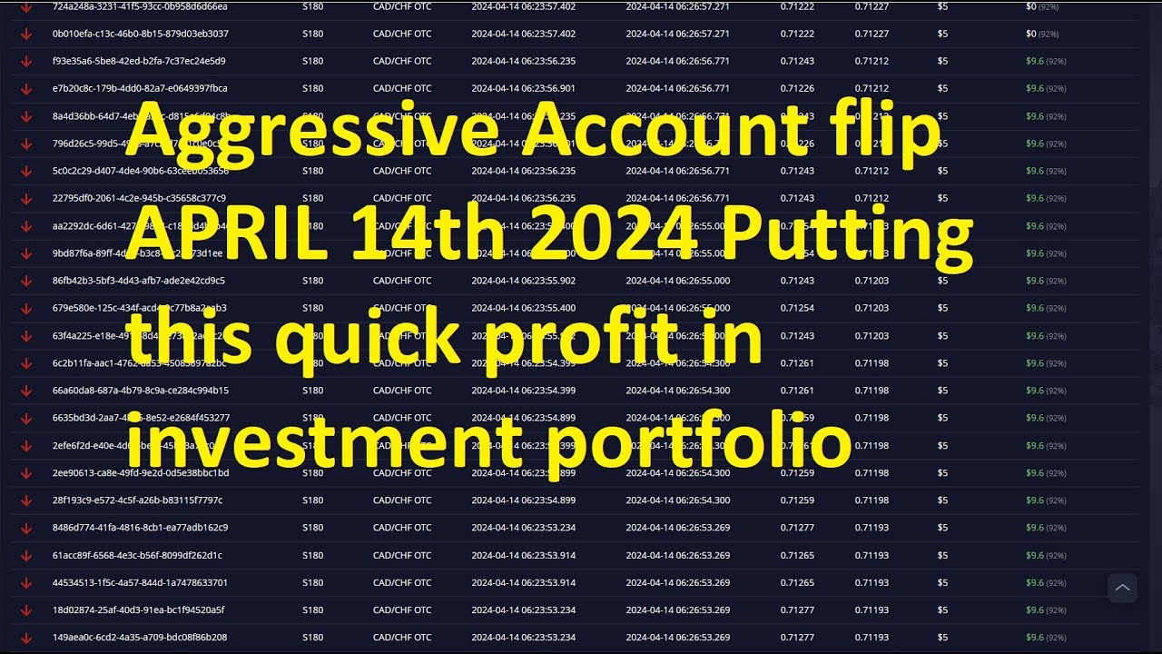 Aggressive Quick Account flip | POCKET OPTION | April 14th - YouTube