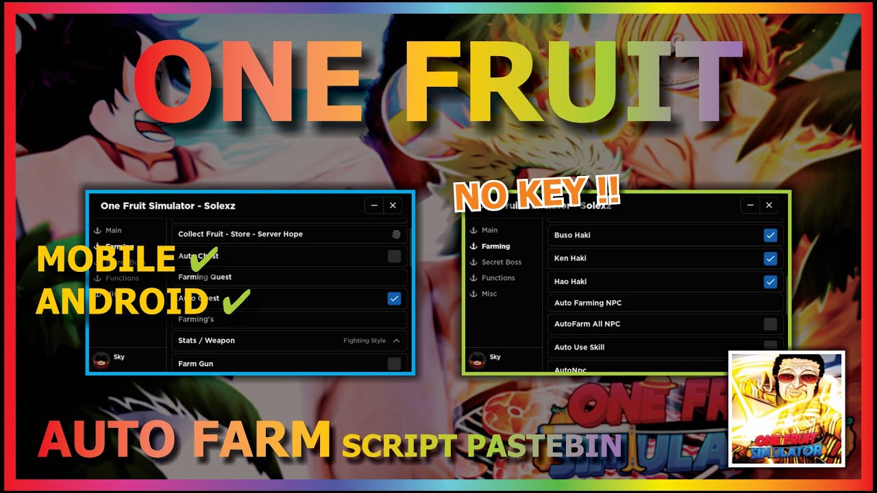 One Fruit Simulator: Grab Fruits, Collect Chests, Auto Farm Levels Scripts