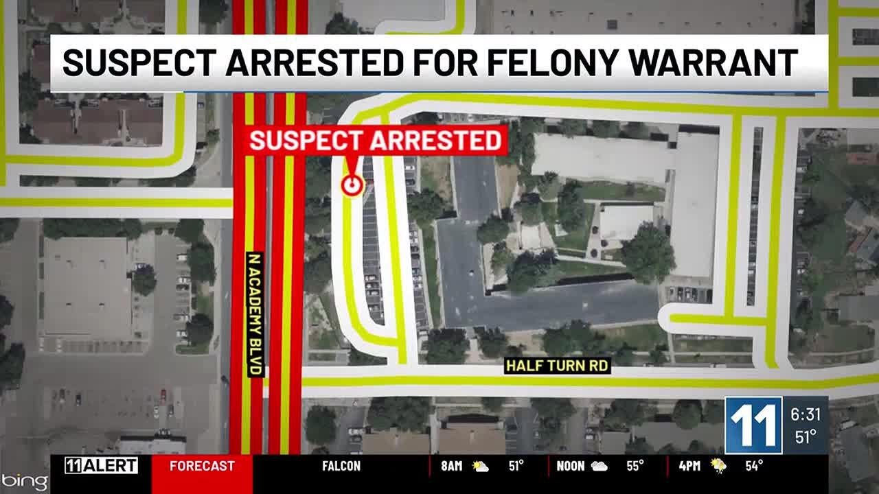 Suspect arrested for felony warrant in Colorado Springs - YouTube