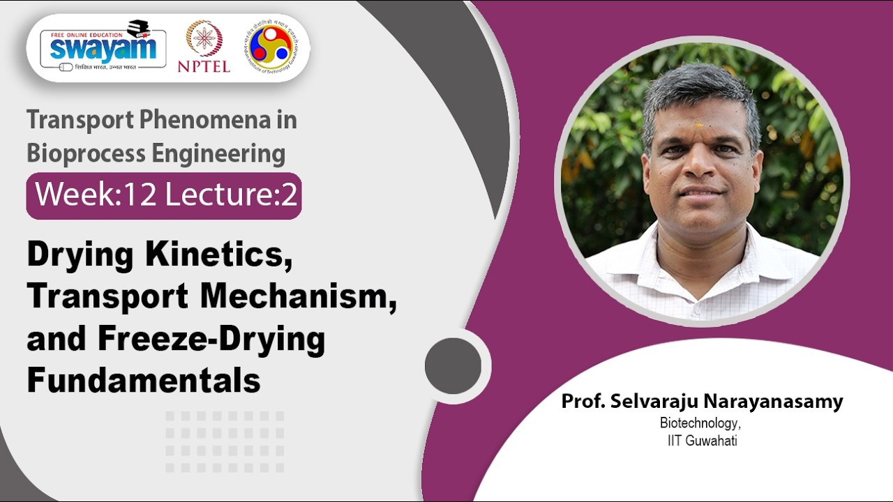 Lec 57: Drying Kinetics, Transport Mechanism, and Freeze-Drying Fundamentals