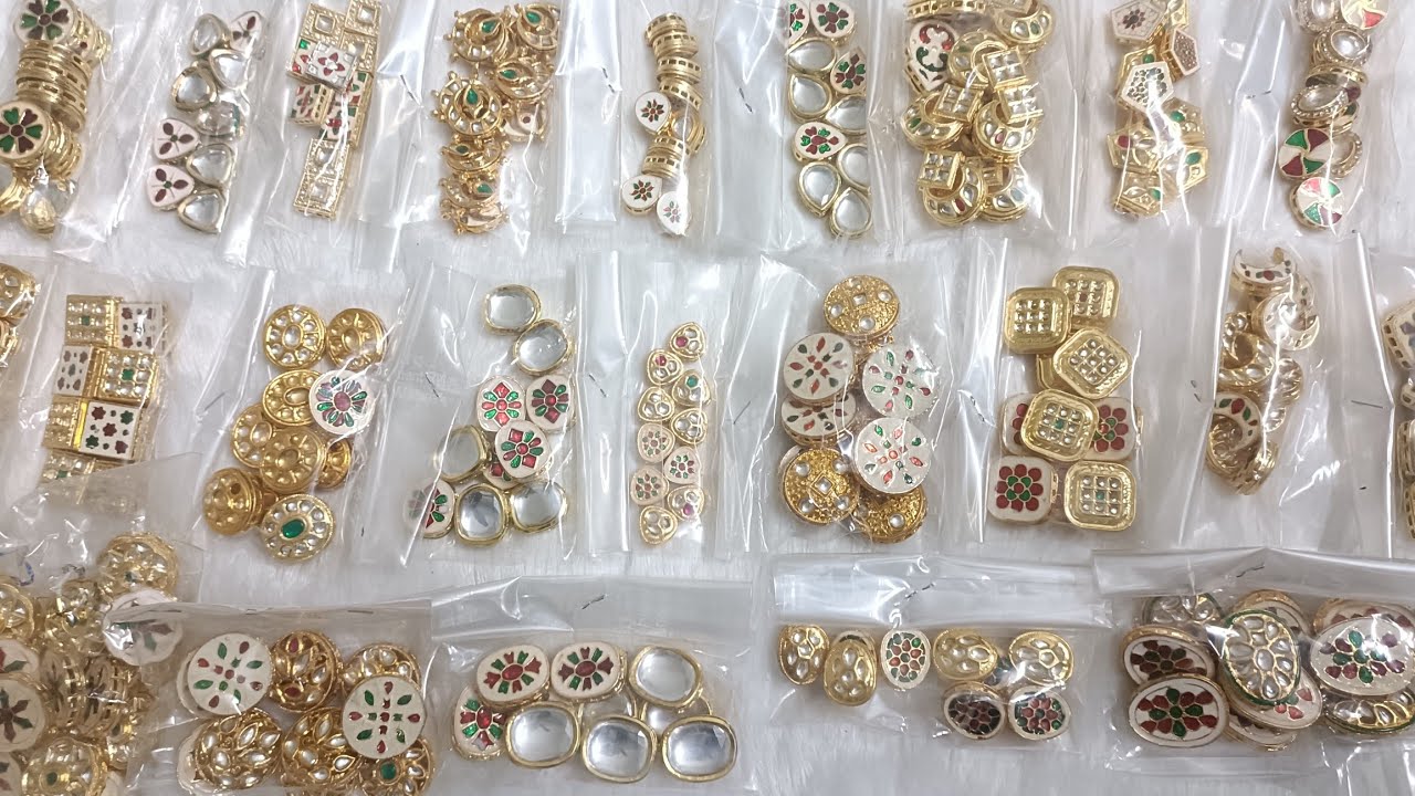 Kundan Raw Material haul Part-3 🥳 | Jewellery raw material | Meenakari Kundan pearl beads