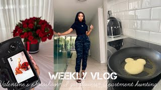 WEEKLY VLOG! Valentine’s Photoshoot+ I got flowers😍+ Lunch Date+ Apartment hunting+ MORE