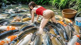 Traditional Fishing Skills - Simple Bamboo Fish Trap Making Techniques. The SECRET to Catch Big Fish