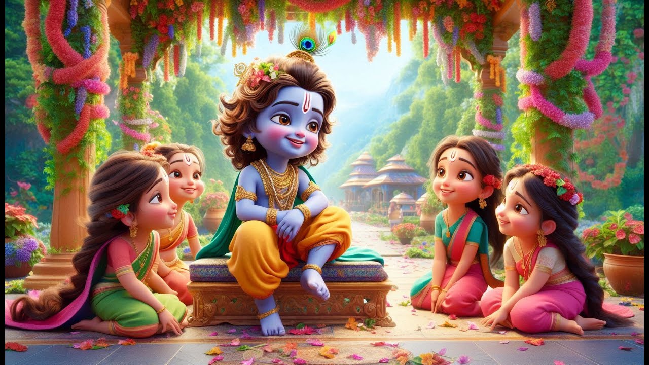 Cute Krishna Bhajan | Shree Krishna Govind Hare Murari | Little Krishna Lullaby |Peaceful Sleep Song