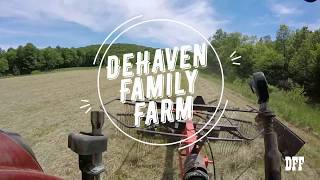 First Time Raking Hay- 2019 With Our Kubota Rotary Rake!