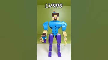 Level 1 VS Level 999 LEGO Steve... #lego#minecraft