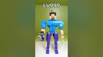 Level 1 VS Level 999 LEGO Steve... #lego#minecraft
