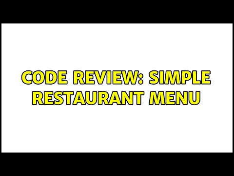 Code Review: Simple restaurant menu