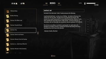 BOOKS: Contract: Imp (Witcher 3 In-Game Lore Read Aloud)