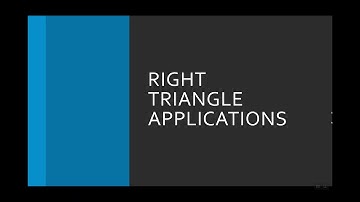 Right Triangle Applications